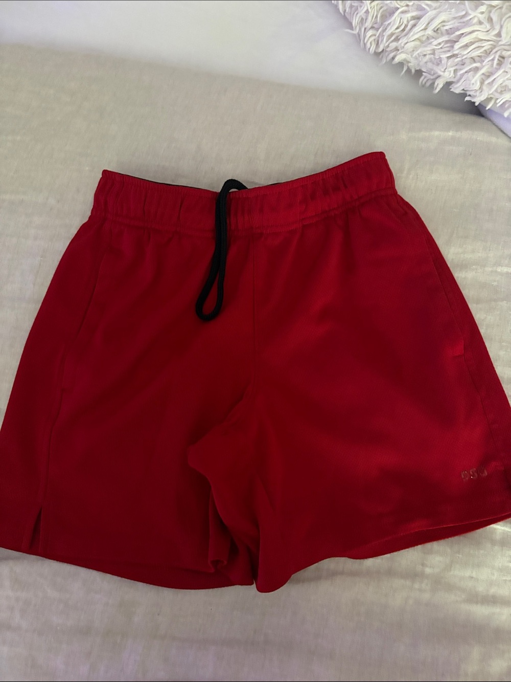 Kids Red Athletic Drawstring Shorts